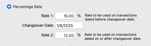 MoneyWorks tax entry screen
