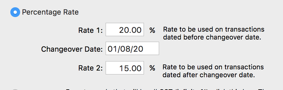 MoneyWorks tax entry screen